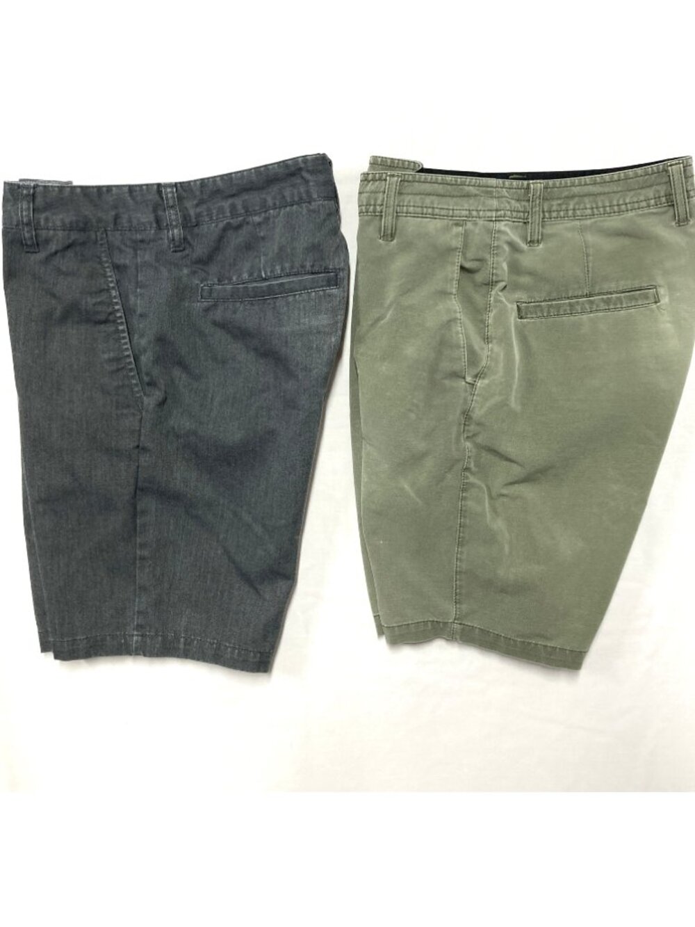 Mens Shorts Volcom Size 28 Waist Lot of 2 Gray Chino Olive Green Hybrid